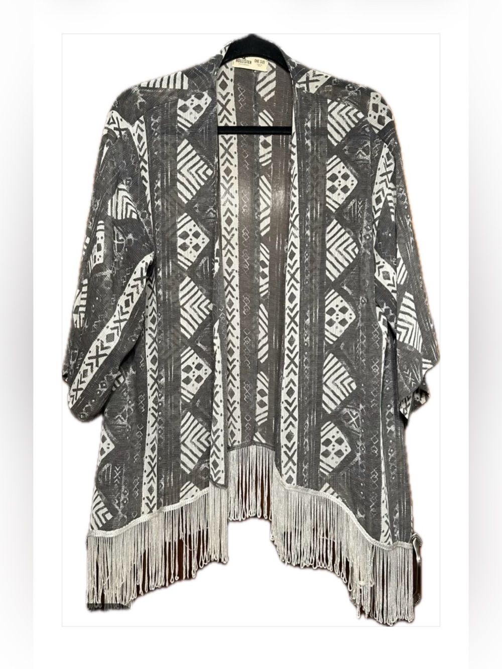 Hollister Kimono Cardigan Wide Sleeve Fringed - one size fits all